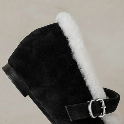 Caledria - Orthopedic Black Loafers with Plush Wool Lining & Adjustable Strap 4