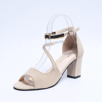 Camille - Elegant Open Toe Ankle Strap Block Heel Sandals for Comfort 3