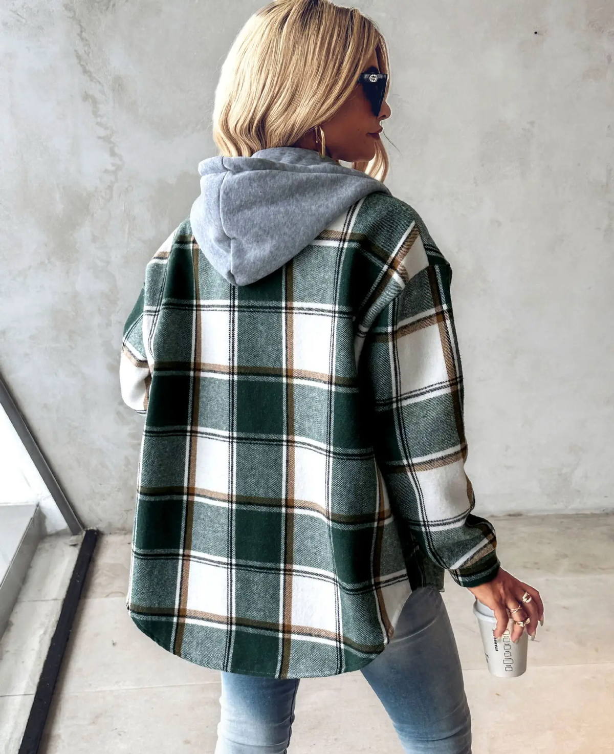 Carmen Checkered Cardigan Sweater with Draped Fit for Cozy Layering 6