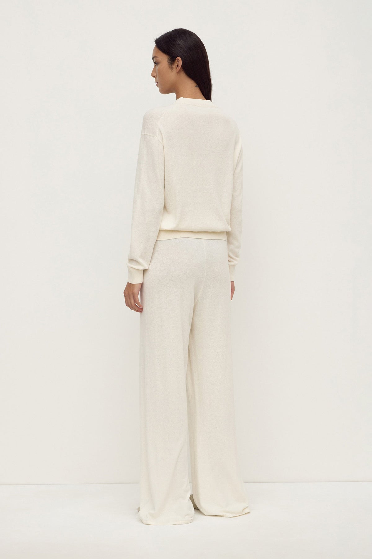 Caden cream lounge pants, back view
