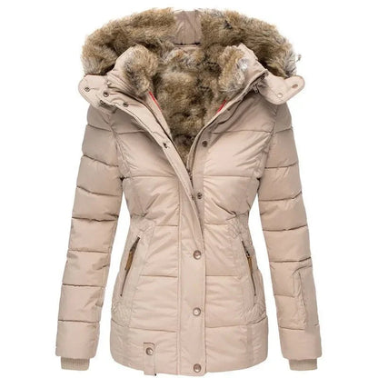 Catharina winter jacket in beige, front view