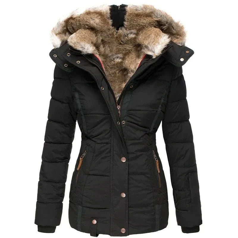 Catharina winter jacket in black, front view