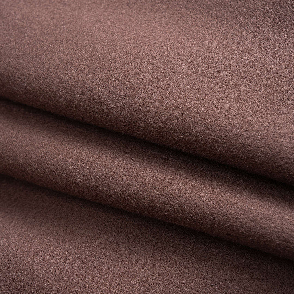 Noor double-breasted coat in brown, close-up of the fabric texture