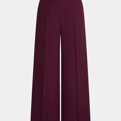 Nova wide-leg pants in burgundy, full-length front view
