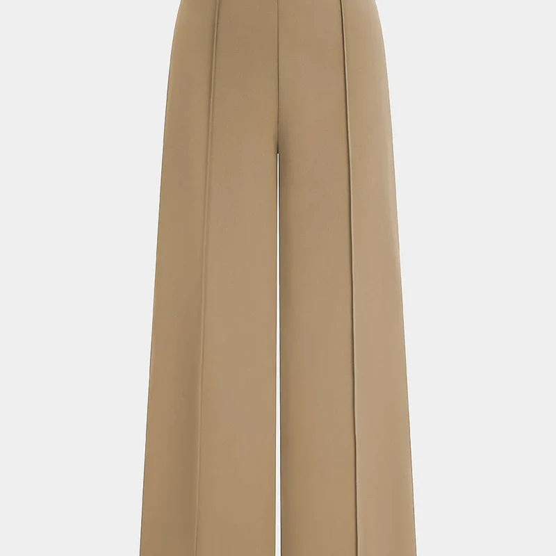 Nova wide-leg pants in gray, full-length front view