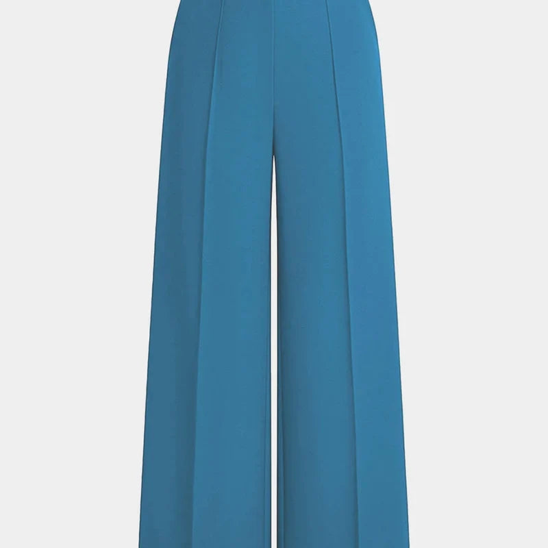 Nova wide-leg pants in khaki, full-length front view