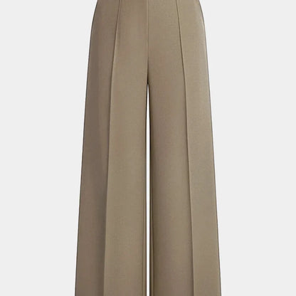 Nova wide-leg pants in tan, full-length front view