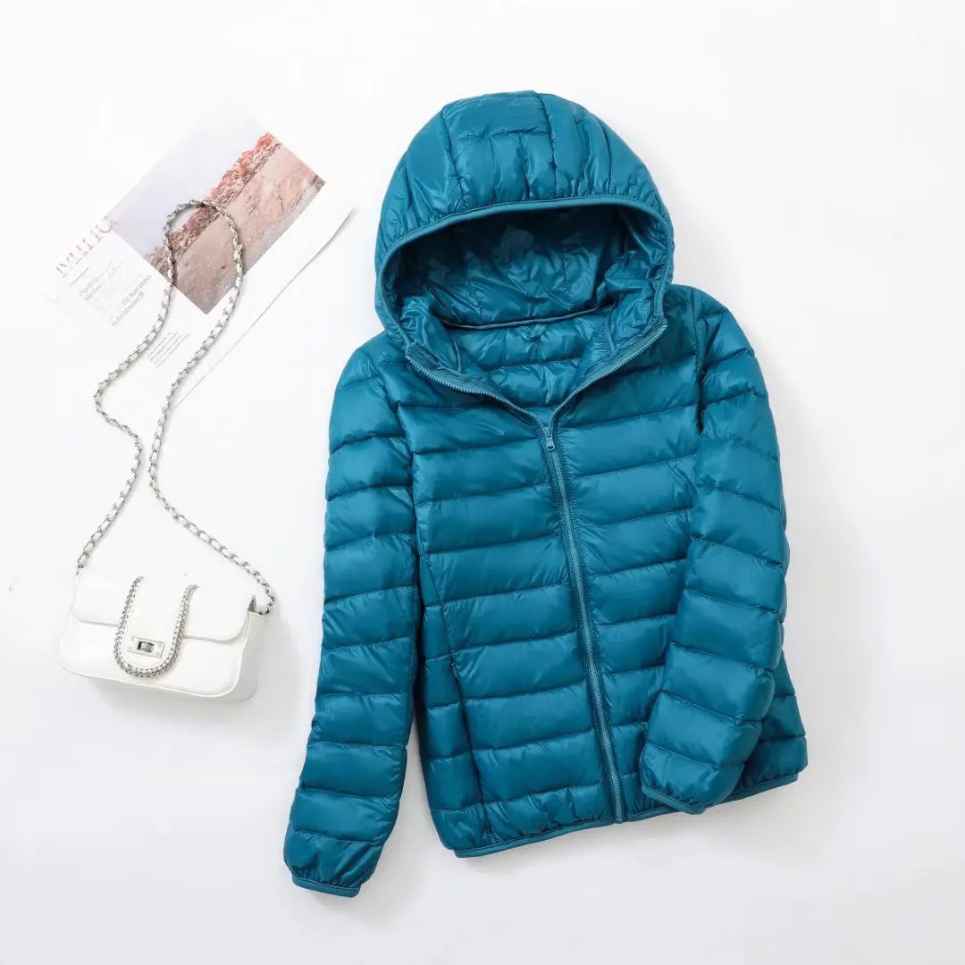 Women's lightweight down puffer jacket, additional view