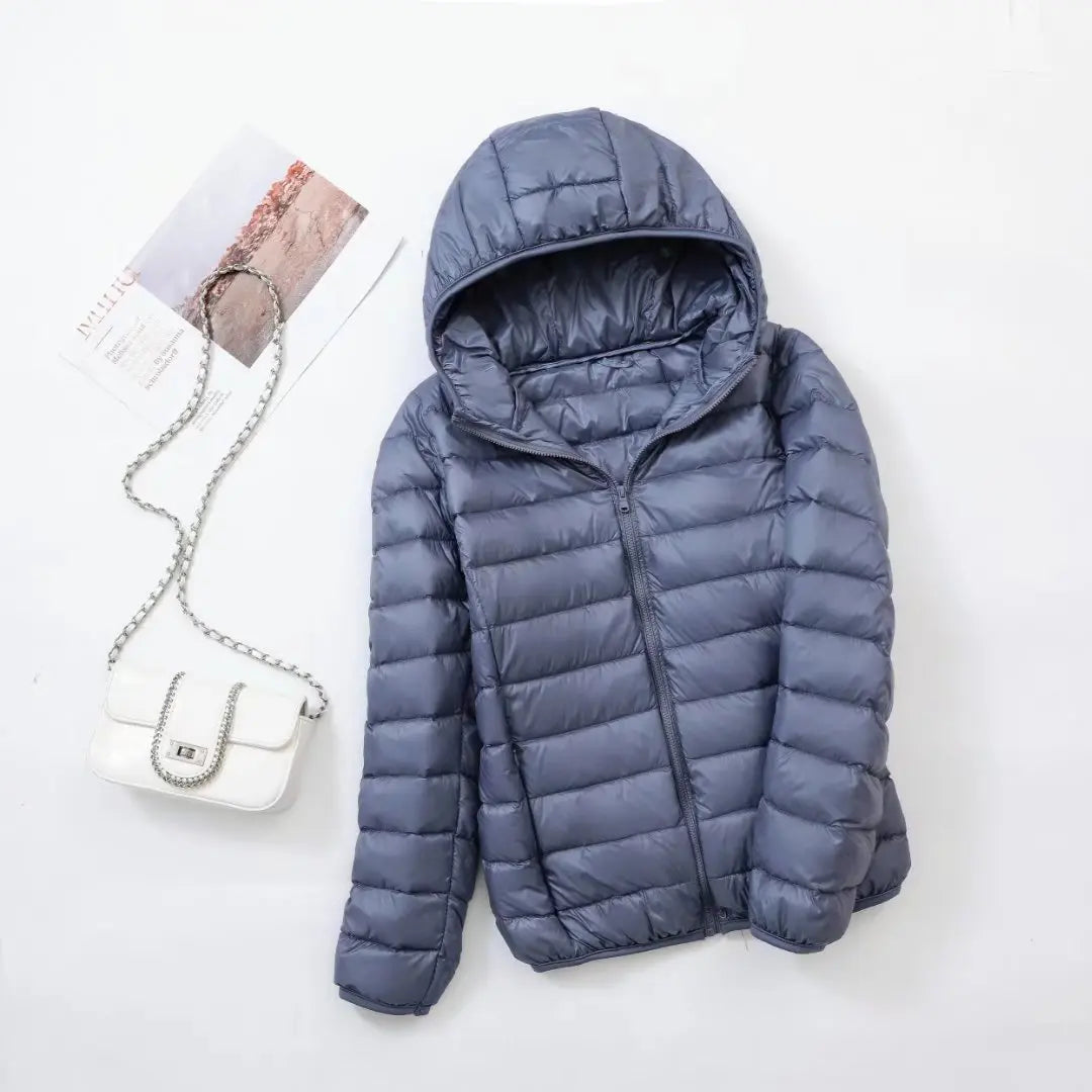 Women's lightweight down puffer jacket, additional view