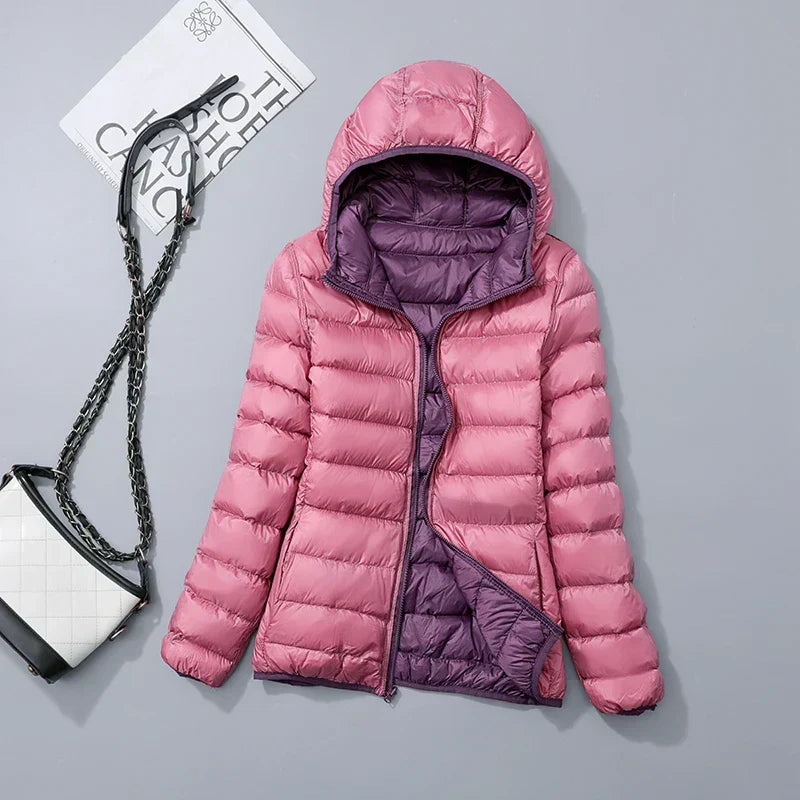 Women's lightweight down puffer jacket, additional view