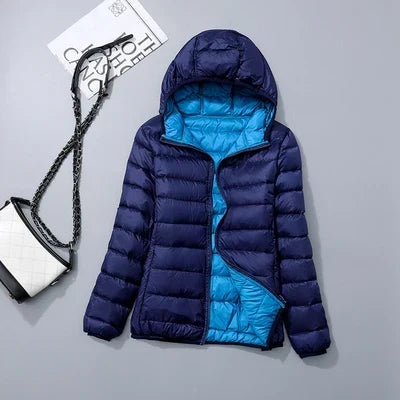 Women's lightweight down puffer jacket, additional view