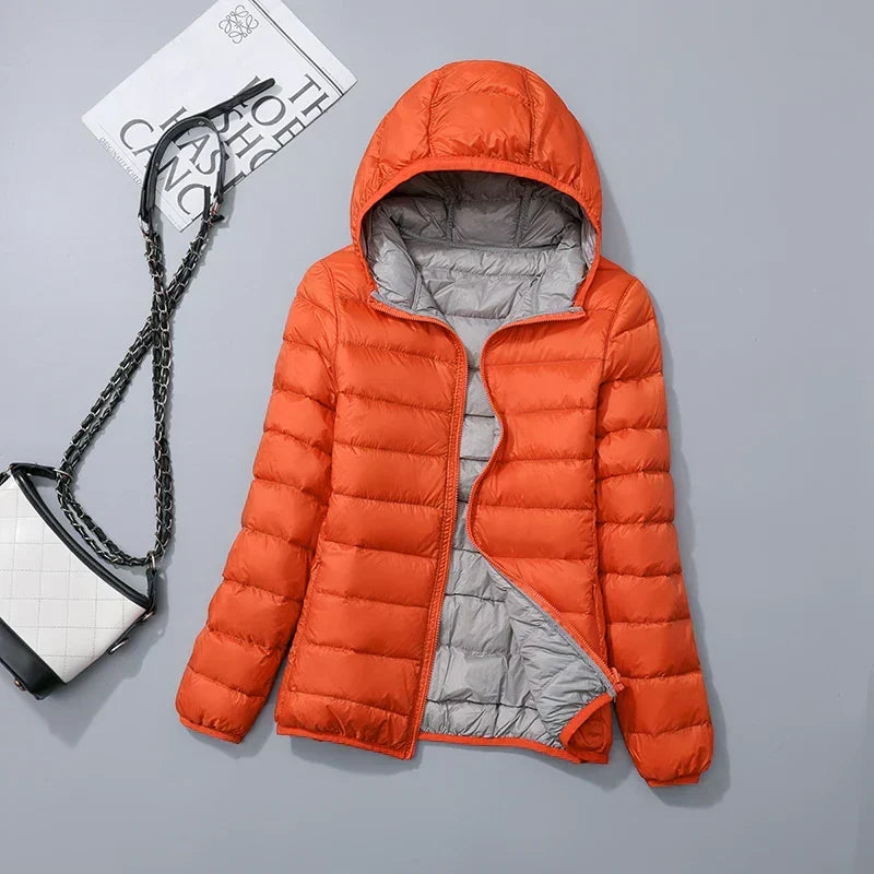 Women's lightweight down puffer jacket, additional view