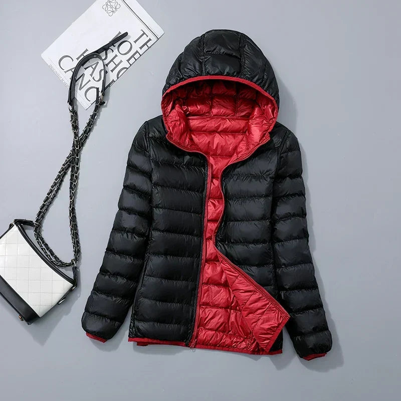 Women's lightweight down puffer jacket, additional view