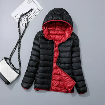 Women's lightweight down puffer jacket, additional view