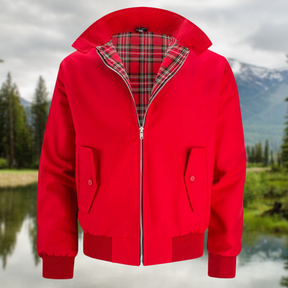 Ryder men's Harrington jacket in red, front view