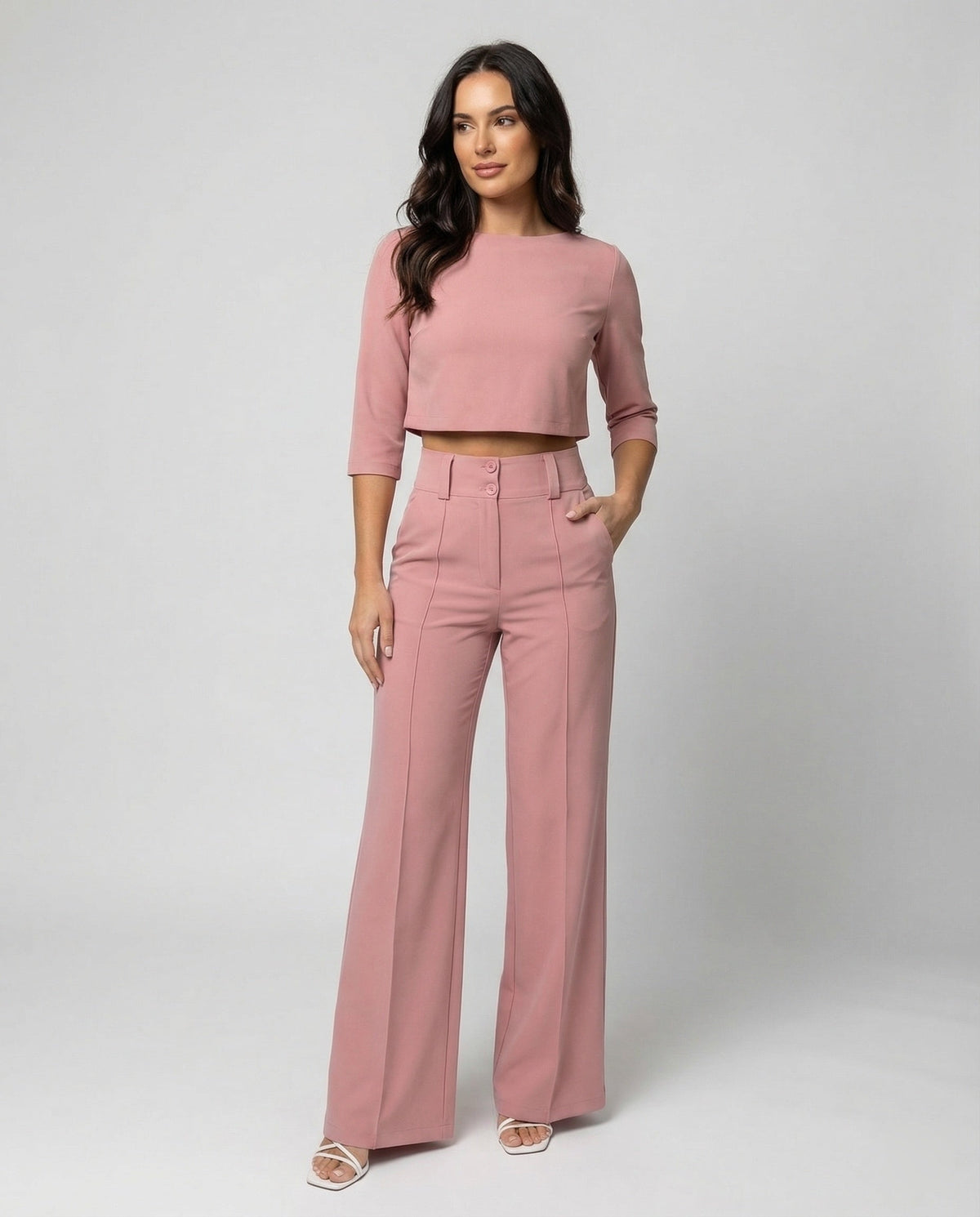 Vivara two piece pants set in pink, main view