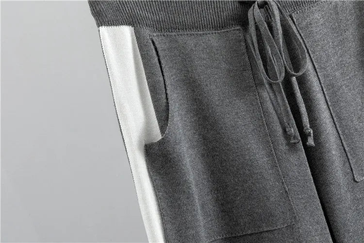 Grey joggers drawstring waist detail