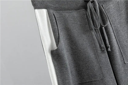 Grey joggers drawstring waist detail