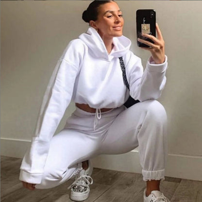 Cropped hoodie and joggers set, worn view 5