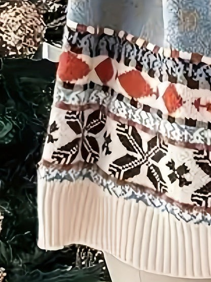 Fair Isle sweater ribbed hem and pattern detail
