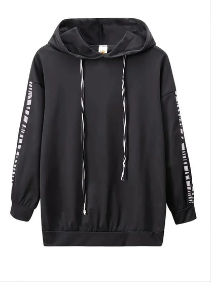 Black hooded sweatshirt from tracksuit set, product view