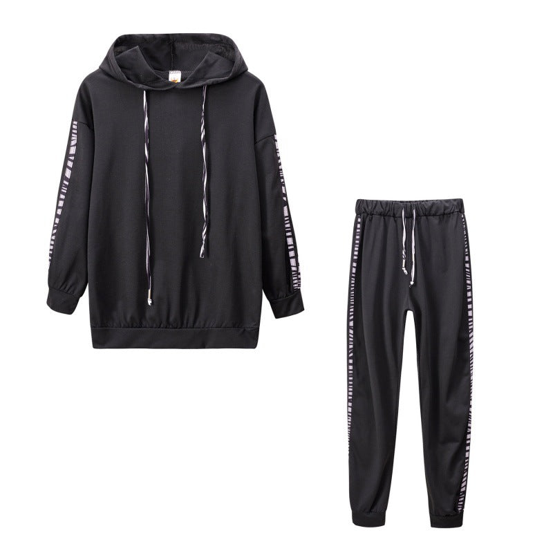 Black hoodie and drawstring pants, product view