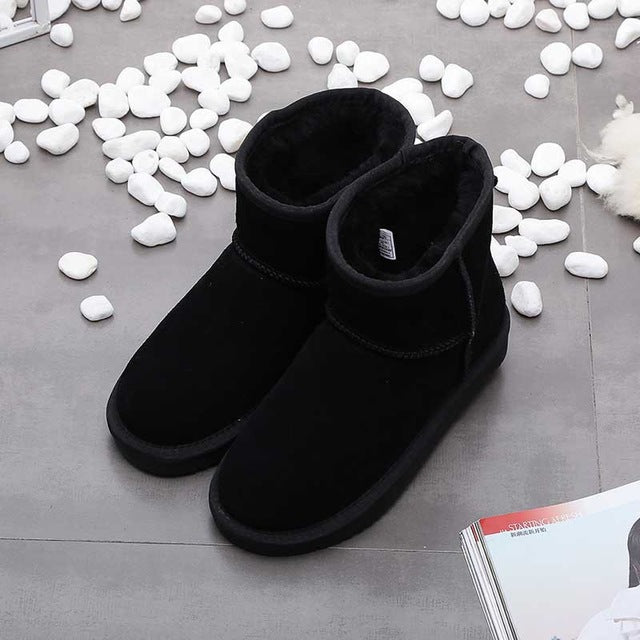 Black warm-lined ankle snow boots, additional view