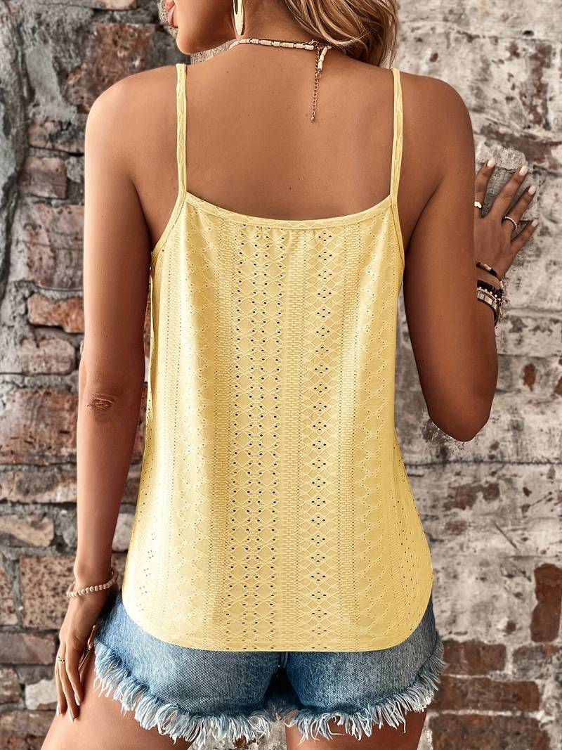 Celeste - Embroidered Camisole Top with Eyelet Detailing, Soft Fabric 5