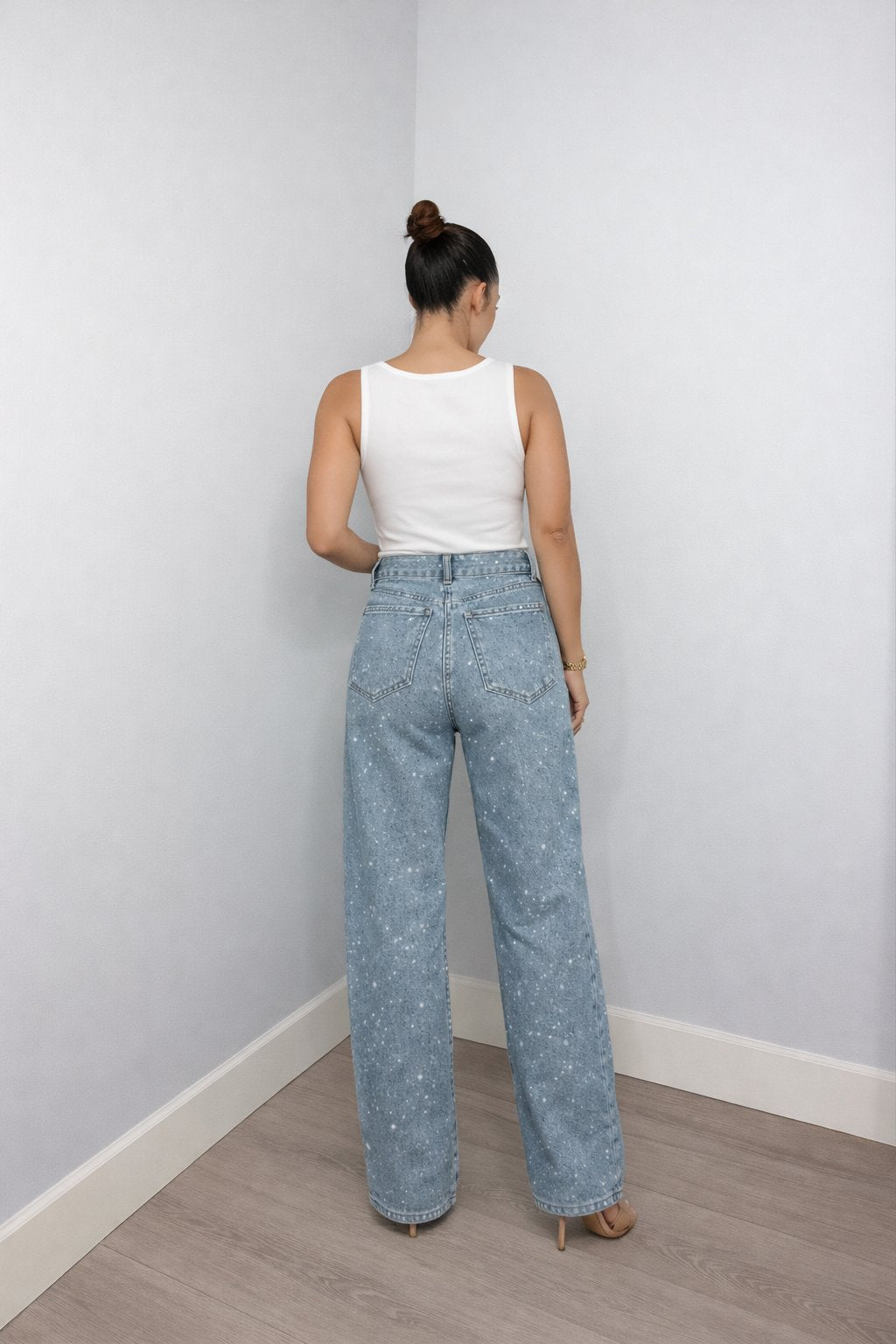 Charlotte | Women's high-waist straight-leg glitter jeans 2