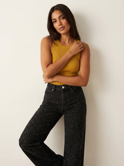 Charlotte | Women's high-waist straight-leg glitter jeans 7