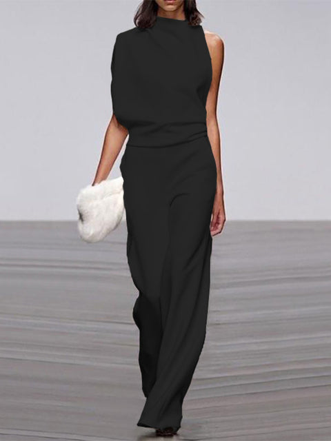 Chic Sleeveless Wide Leg Jumpsuit for Effortless Style and Comfort 0