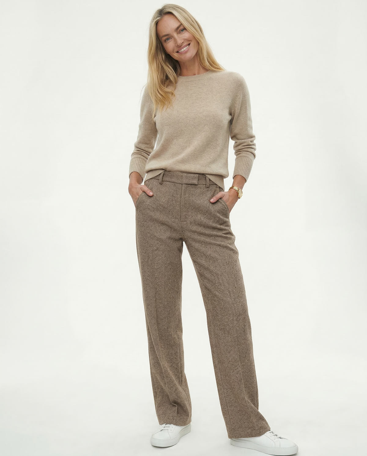 Classic High-Waist Straight-Leg Wool Trousers in Grey for Timeless Style 3