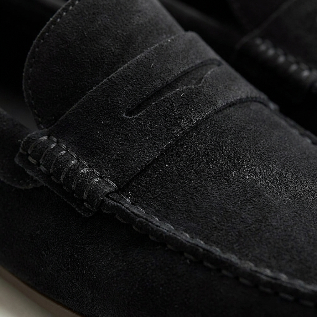 Classic Penny Strap Loafers - Comfortable Slip-On Black Leather Shoes 2