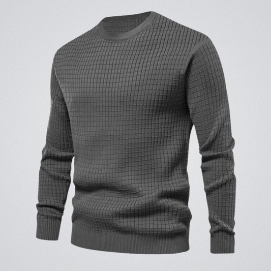 Classic Sweater - Soft Fine Waffle Texture with Round Neck for Versatile Style 0
