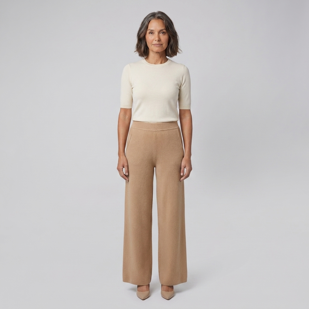 Cleo High-Waisted Soft Fabric Pants with Elastic Waistband for Comfort 10