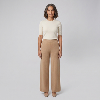 Cleo High-Waisted Soft Fabric Pants with Elastic Waistband for Comfort 10