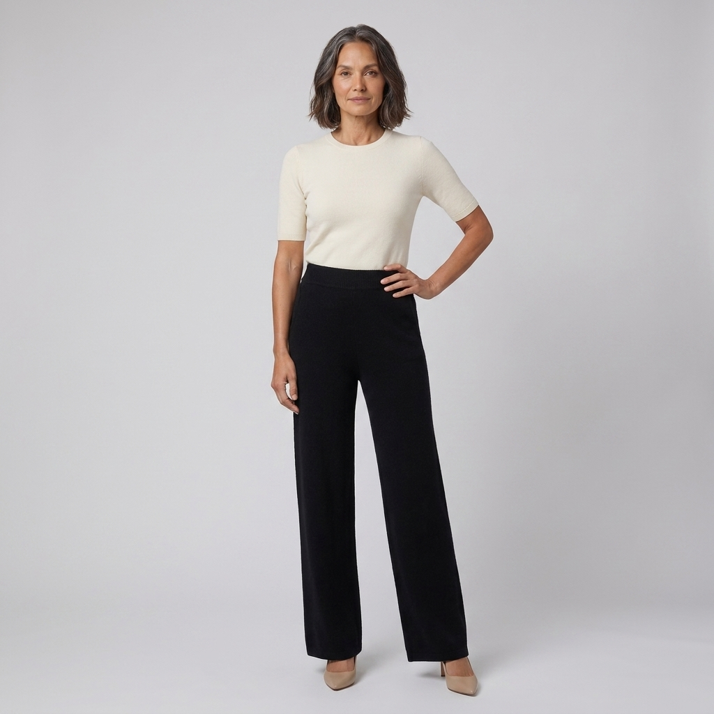 Cleo High-Waisted Soft Fabric Pants with Elastic Waistband for Comfort 2