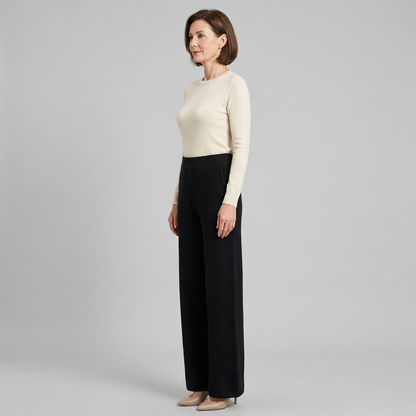 Cleo High-Waisted Soft Fabric Pants with Elastic Waistband for Comfort 3