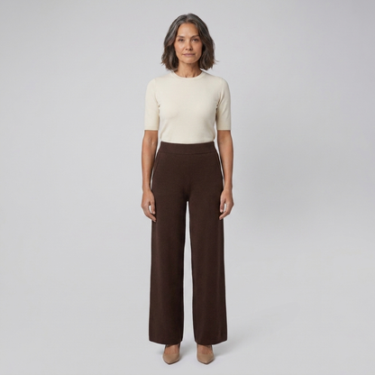 Cleo High-Waisted Soft Fabric Pants with Elastic Waistband for Comfort 9