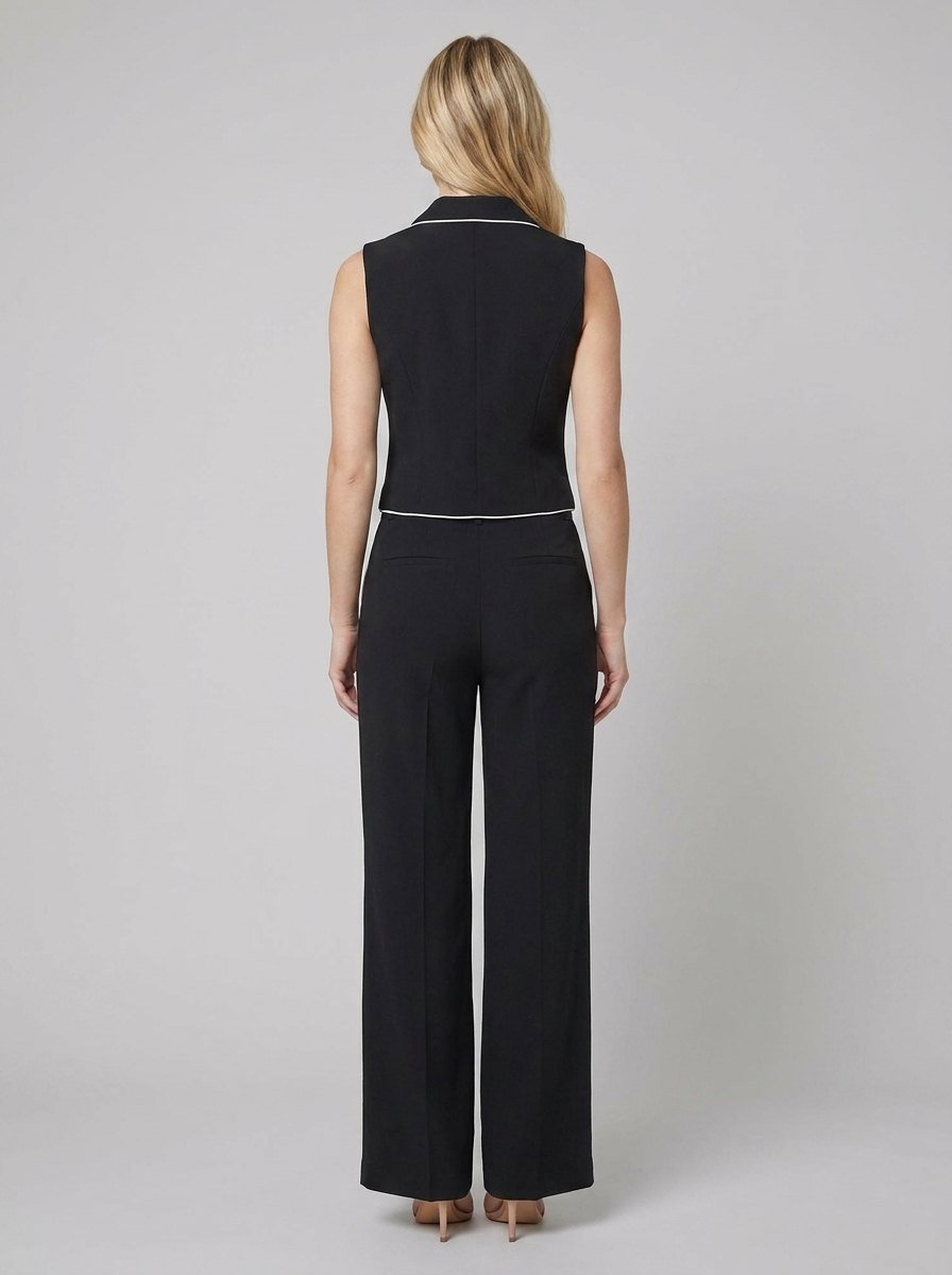 Cora Blazer Set with Contrast Piping and Slight Stretch Regular Fit 3