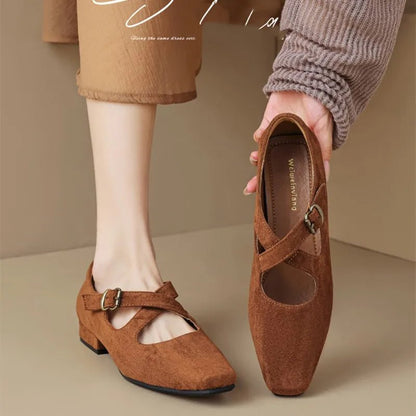 Corinne Velvet Mule with Adjustable Cross-Strap and Cushioned Footbed 4