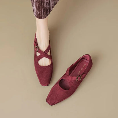 Corinne Velvet Mule with Adjustable Cross-Strap and Cushioned Footbed 7