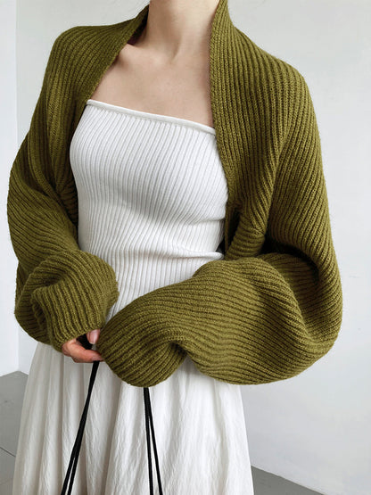 CozyKnit - Solid Open-Front Womens Shrug Sweater with Stretch for Casual Comfort 0