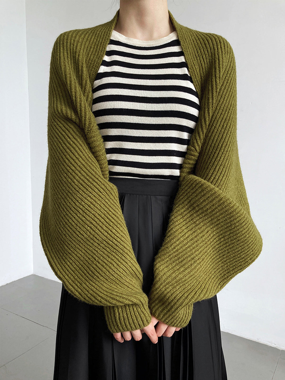 CozyKnit - Solid Open-Front Womens Shrug Sweater with Stretch for Casual Comfort 2