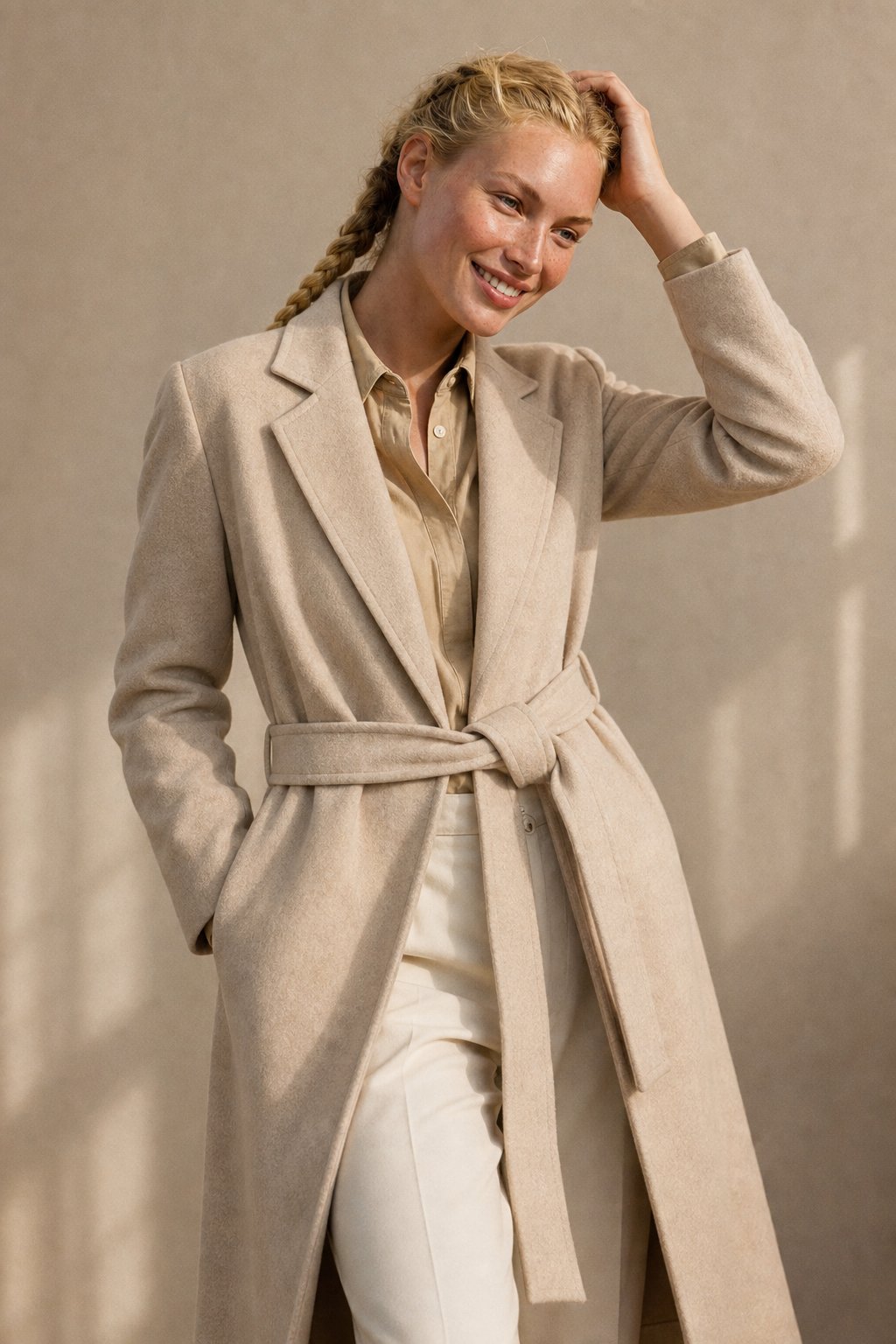 CozyWool - Black Wool Coat with Belted Waist for Tailored Fit and Warmth 2