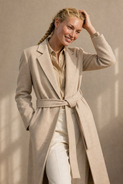 CozyWool - Black Wool Coat with Belted Waist for Tailored Fit and Warmth 2