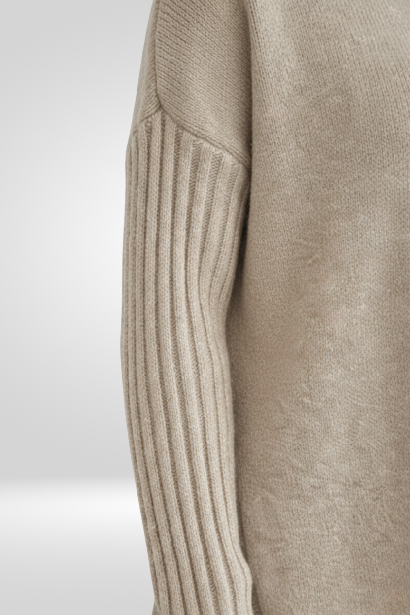 Cozy Oversized Turtleneck Sweater with Asymmetric Hem for Effortless Style 4