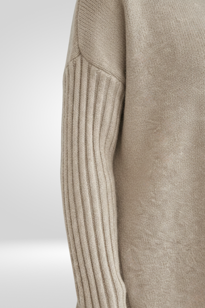 Cozy Oversized Turtleneck Sweater with Asymmetric Hem for Effortless Style 4