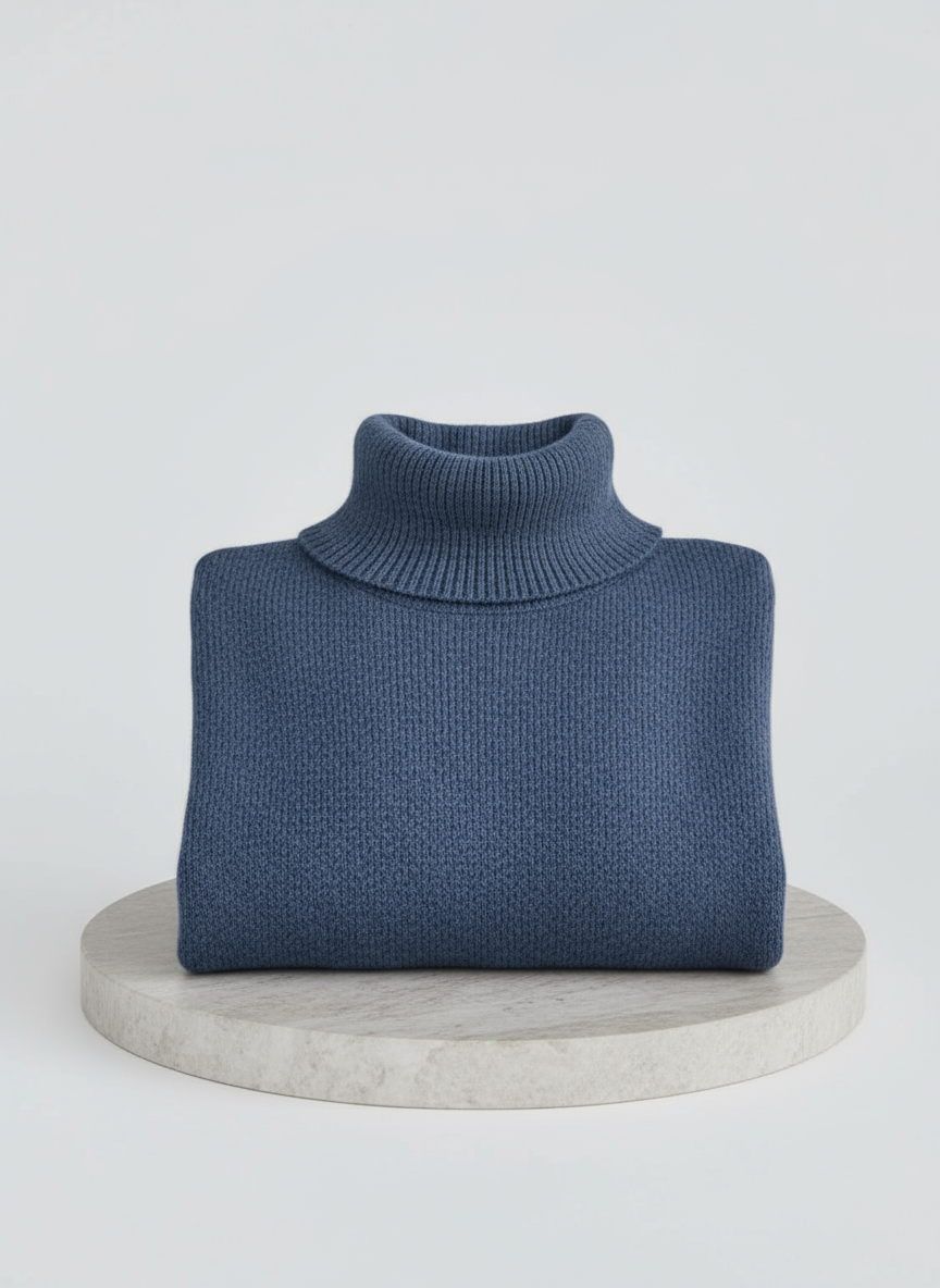 Cozy Oversized Turtleneck Sweater with Asymmetric Hem for Effortless Style 8