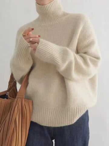 Cozy Ribbed Turtleneck Sweater - Relaxed Fit for Effortless Style 0
